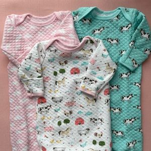 Farm Animal Quilted sleeper gowns